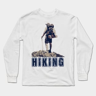 Hiking backpack retro travel gear Long Sleeve T-Shirt